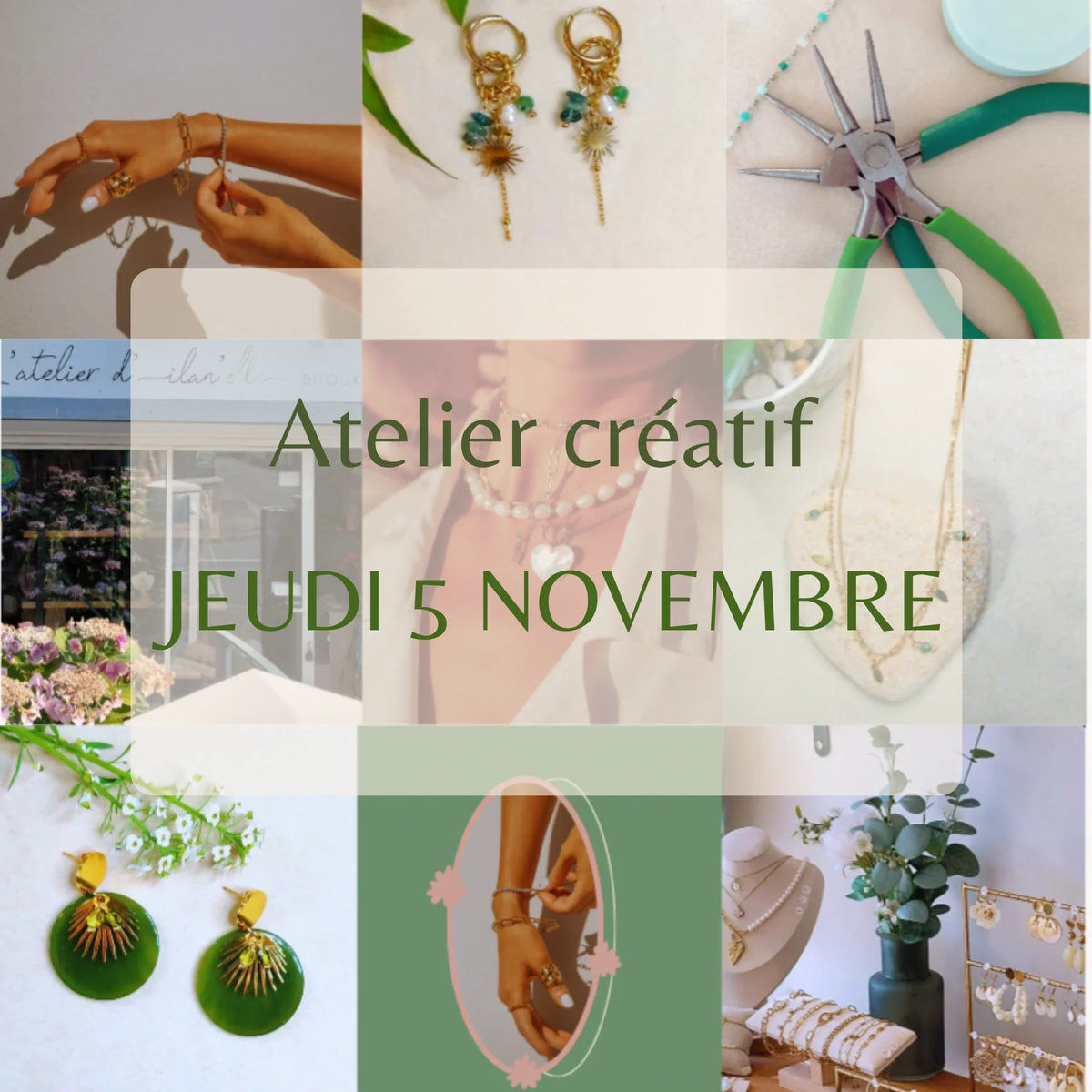 Jeudi 5 novembre, ilan'elle anime un atelier de création de bijoux à la boutique