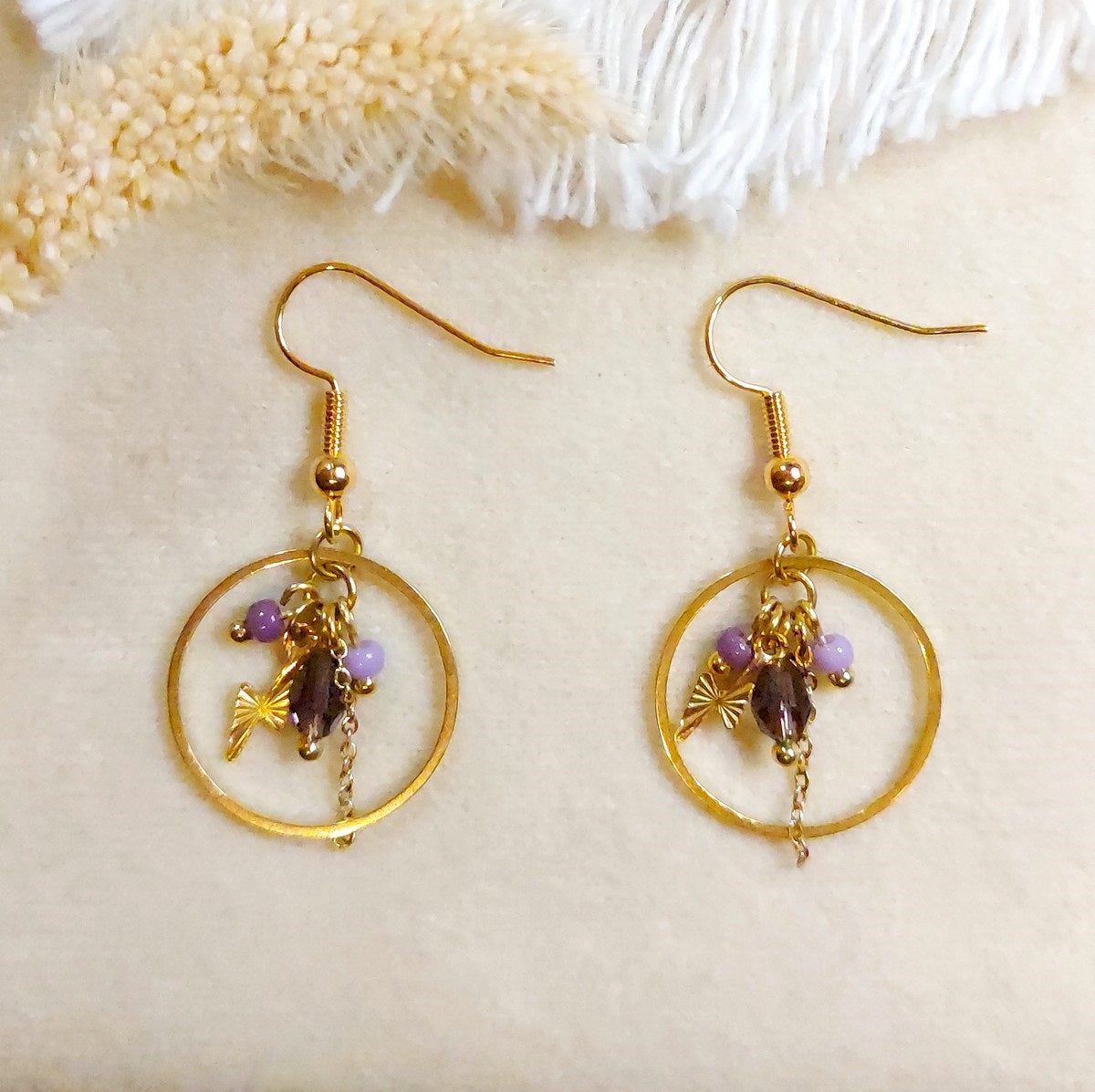 Boucles d'oreilles ABELLE violet