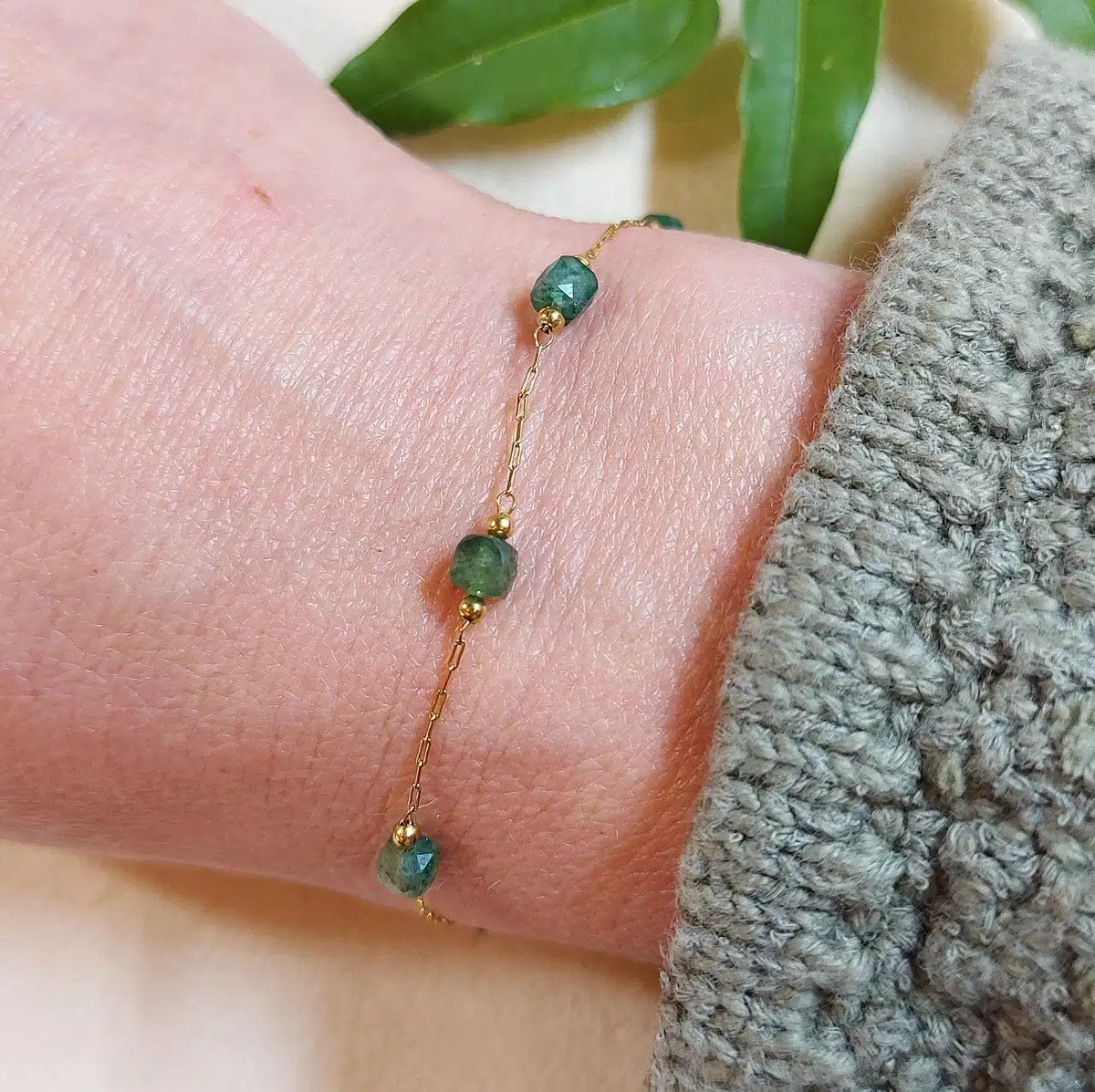 Bracelet PEROLINE Agate verte