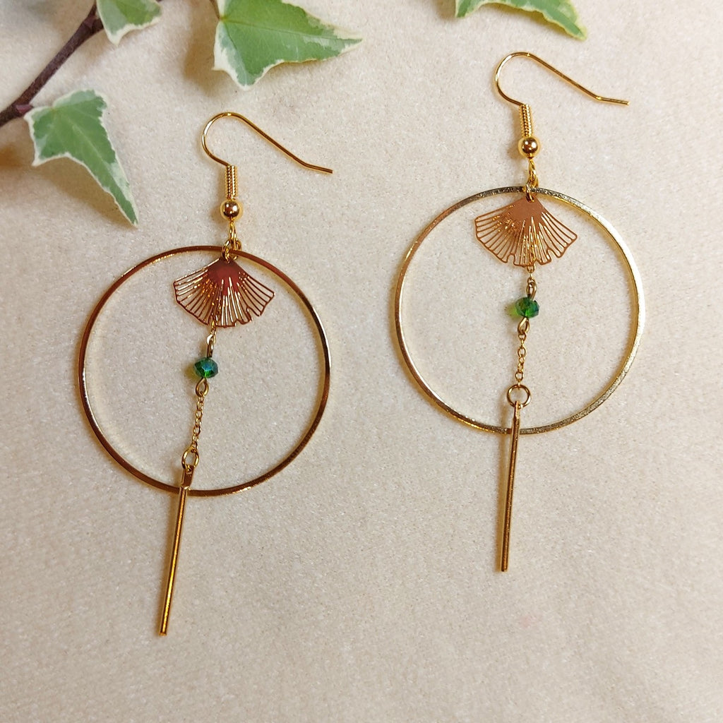 Boucles d'oreilles BEGIN vert