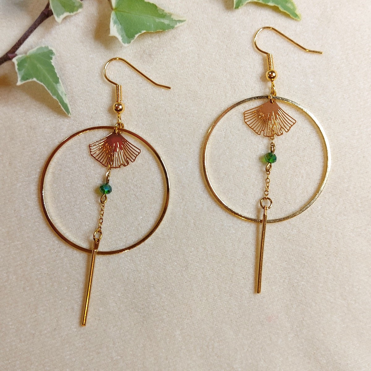 Boucles d'oreilles BEGIN vert