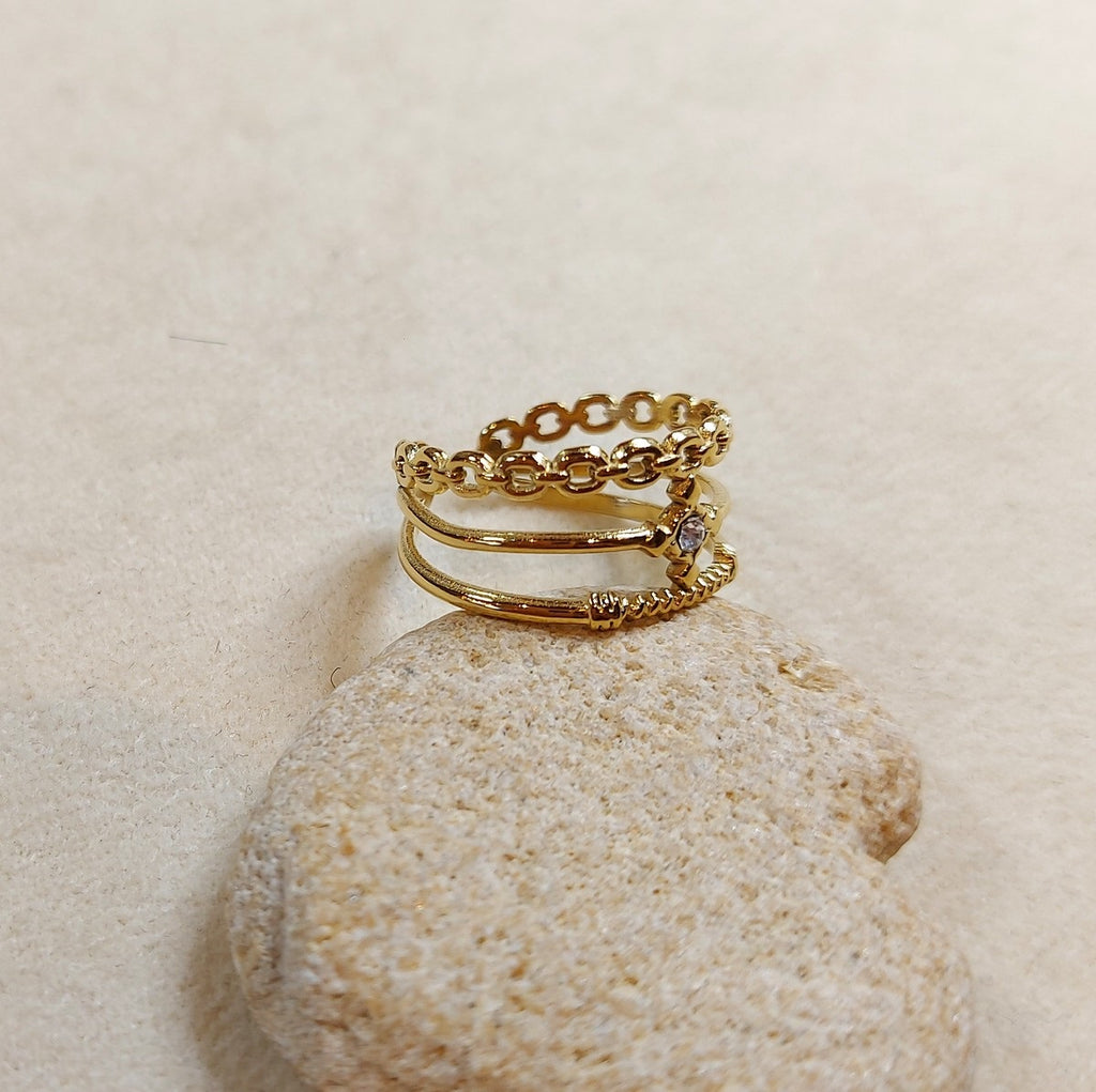 Bague Ikita réglable zirconium