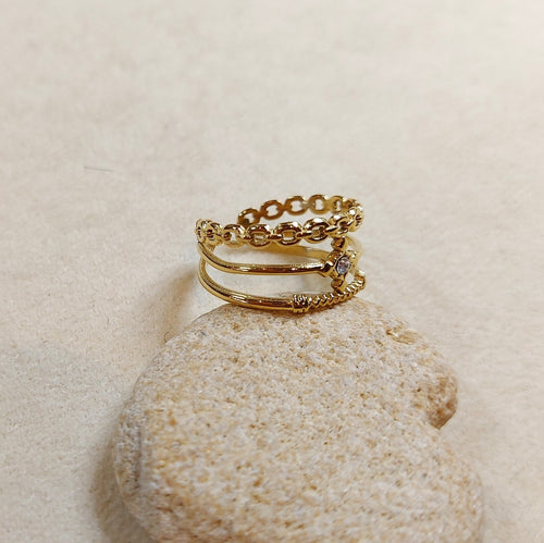 Bague Ikita réglable zirconium
