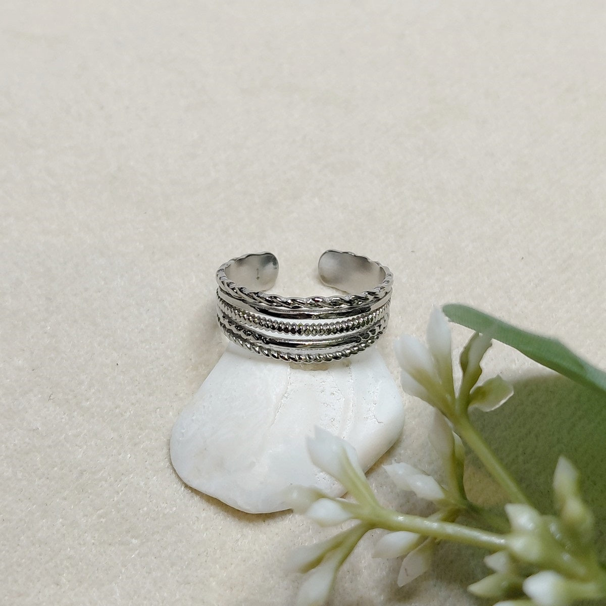 Bague réglable effet 5 anneaux