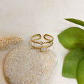 Bague réglable nacre et strass