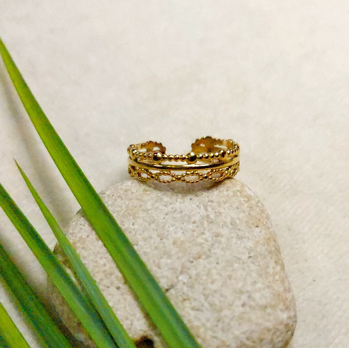 Bague réglable effet 3 anneaux