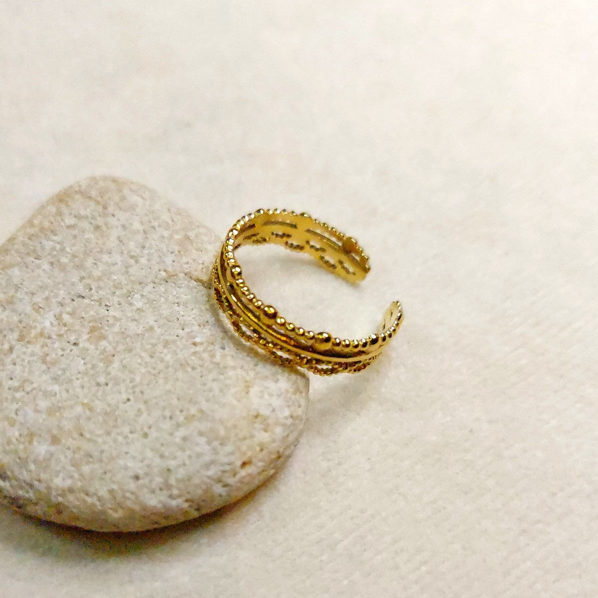 Bague réglable effet 3 anneaux