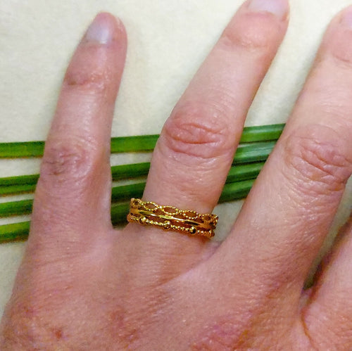 Bague réglable effet 3 anneaux