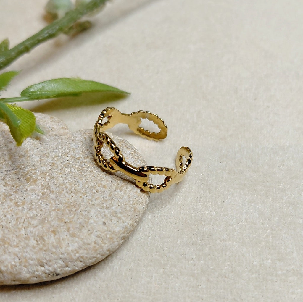 Bague réglable maillons torsadés