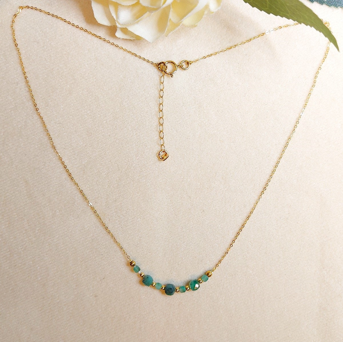 Collier KALIS Émeraude en plaqué or
