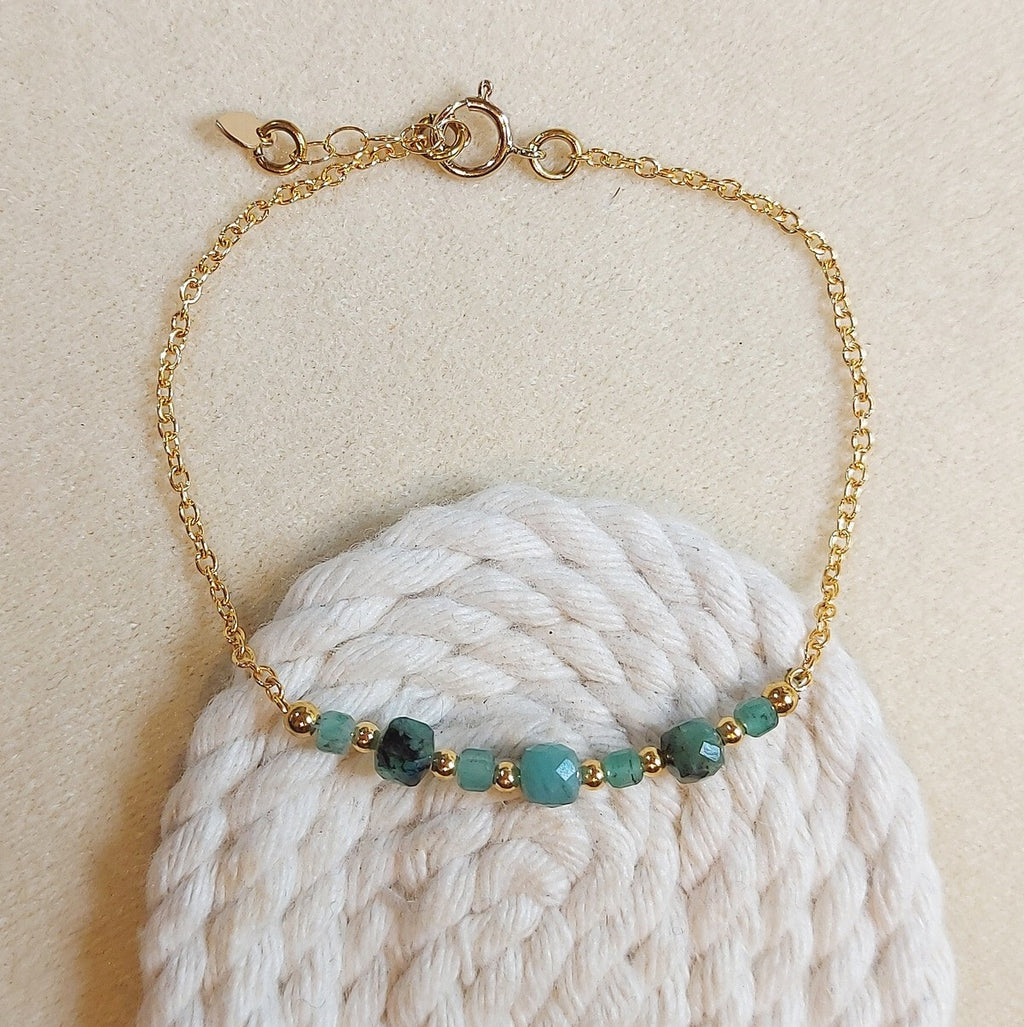 Bracelet KALIS Émeraude en plaqué or
