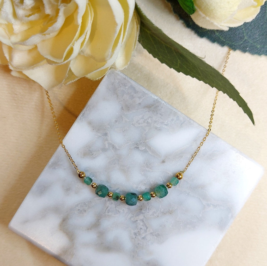 Collier KALIS Émeraude en plaqué or