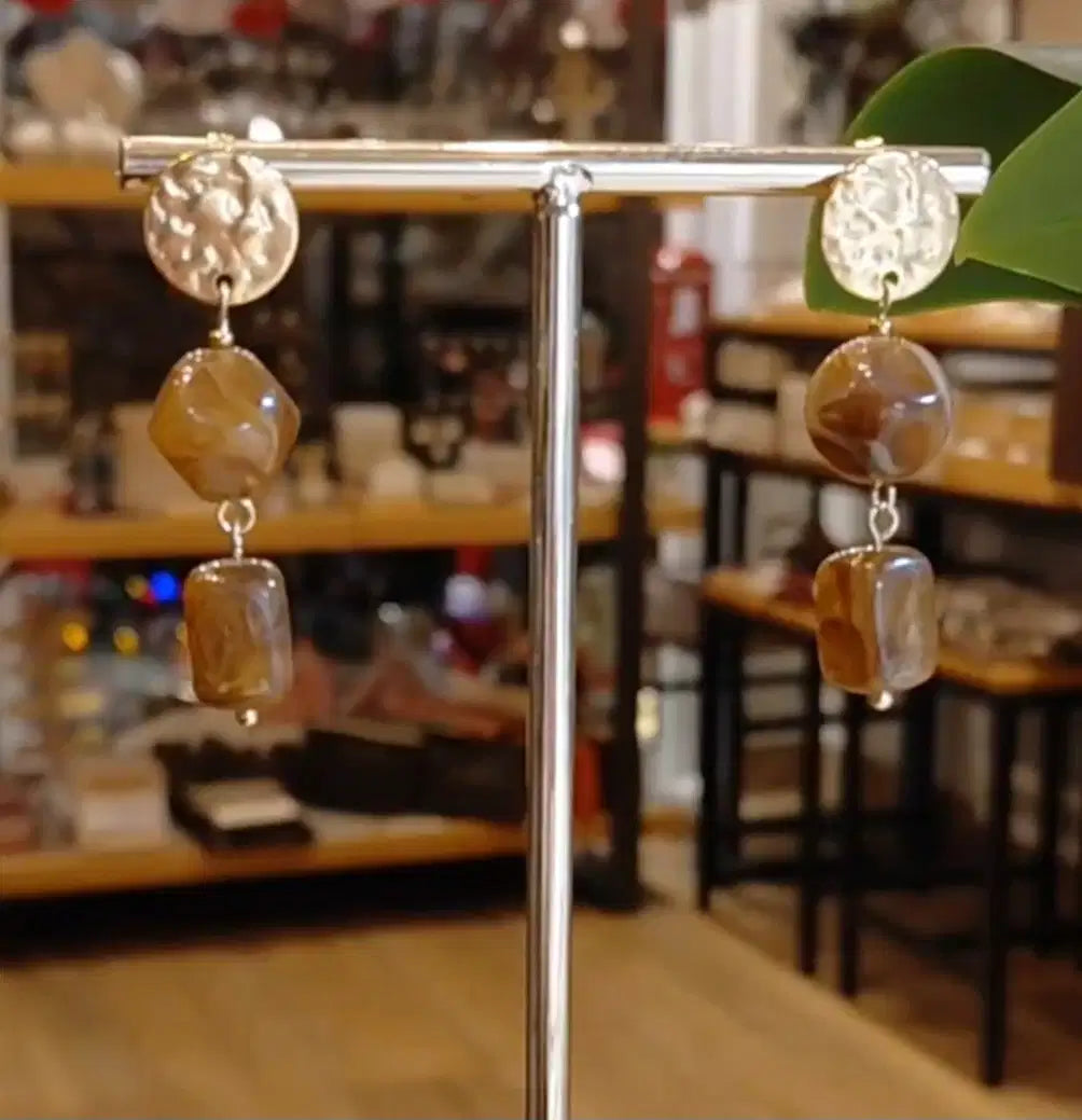 Boucles GIORGIA marron marbré