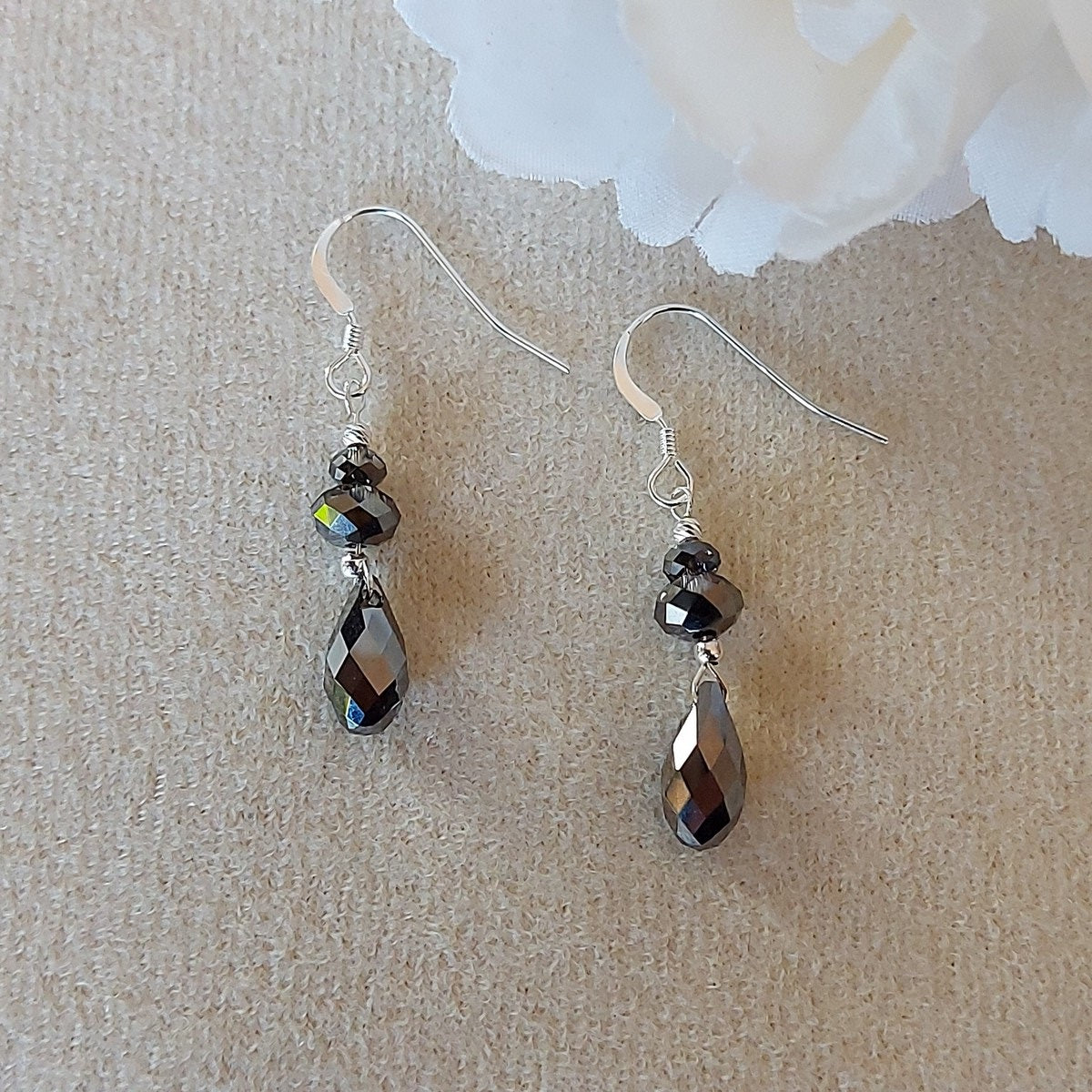 Boucles GONNY Swarovski Silver Night en Argent 925
