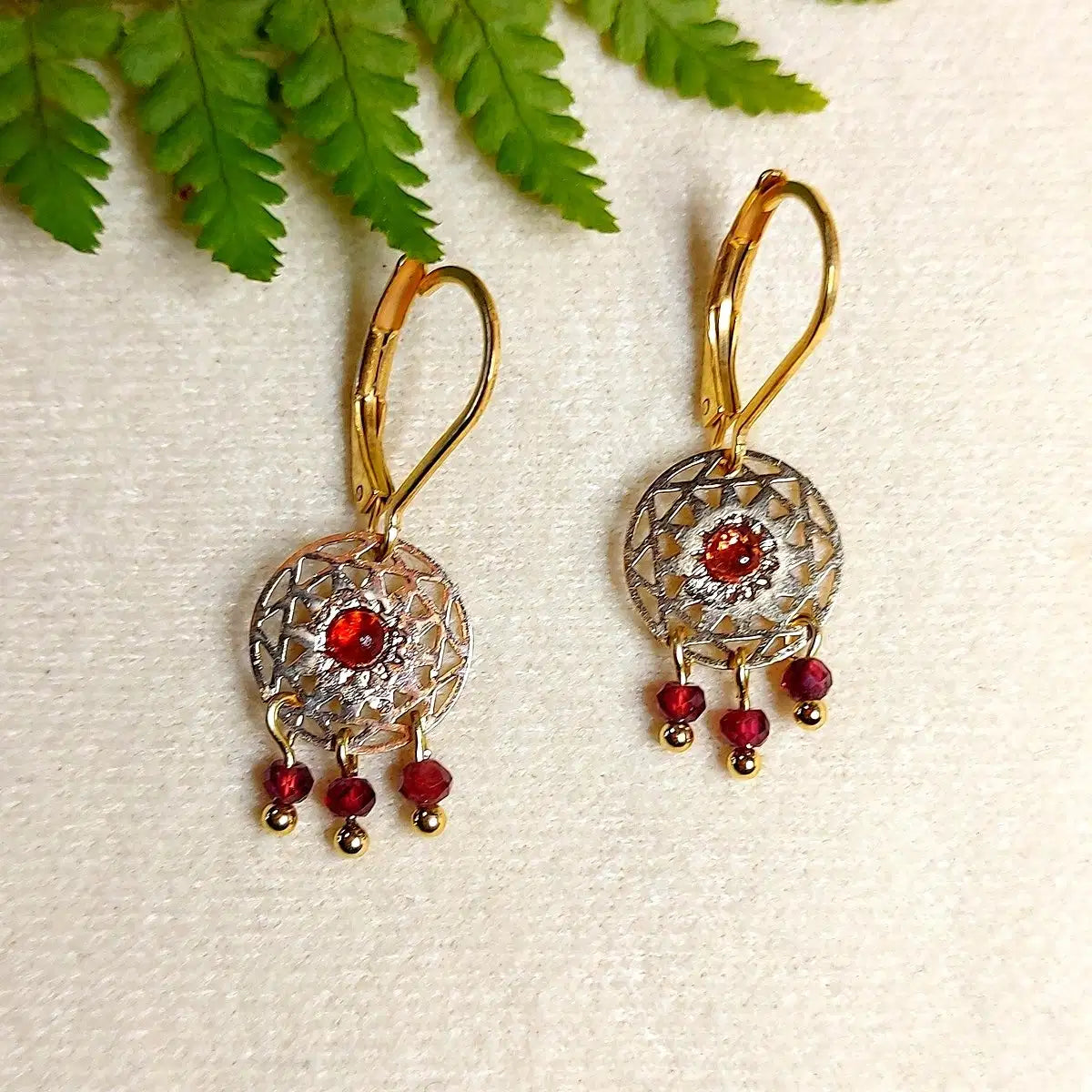 Boucles SOLAR Grenat