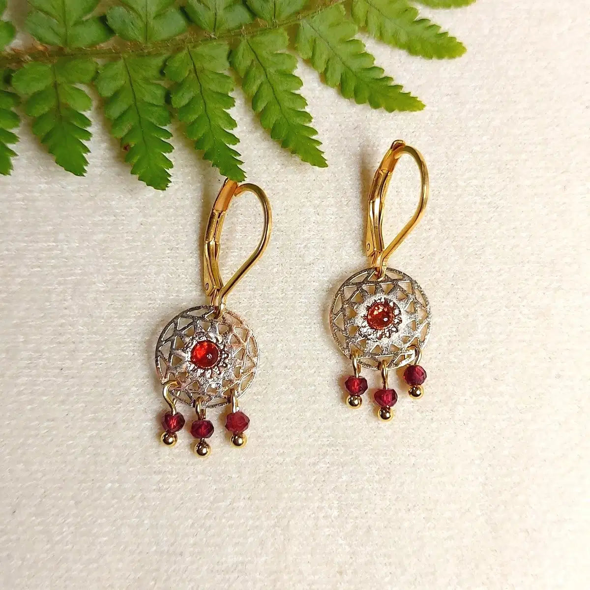Boucles SOLAR Grenat