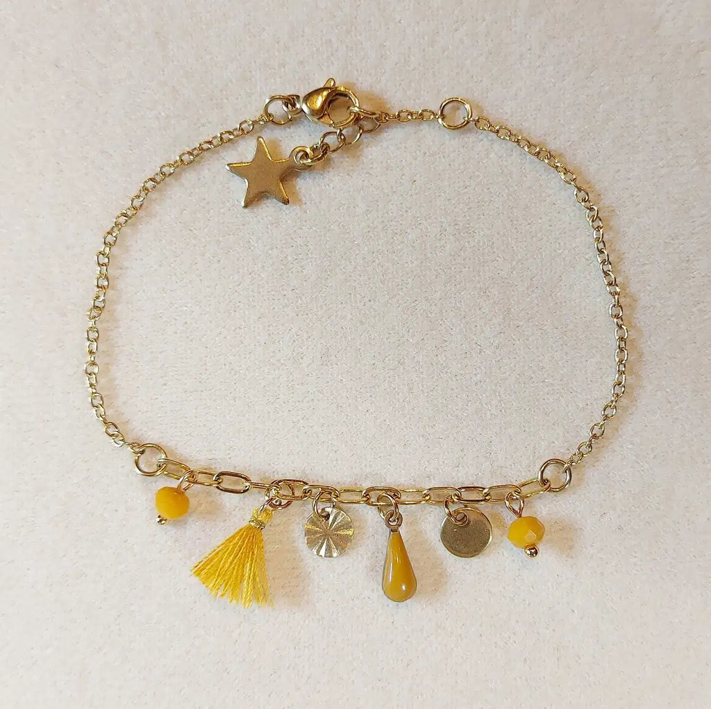 Bracelet PEPITE jaune moutarde