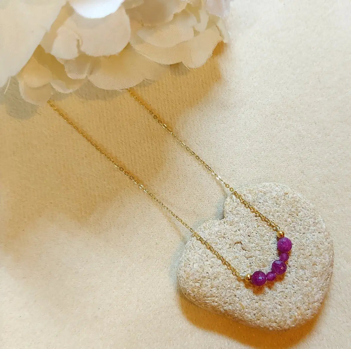Collier PRESLIE Rubis en plaqué or