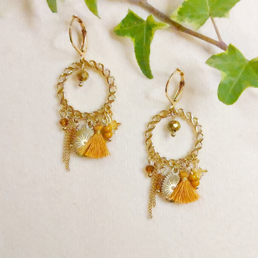 Boucles pendantes THELMA camel