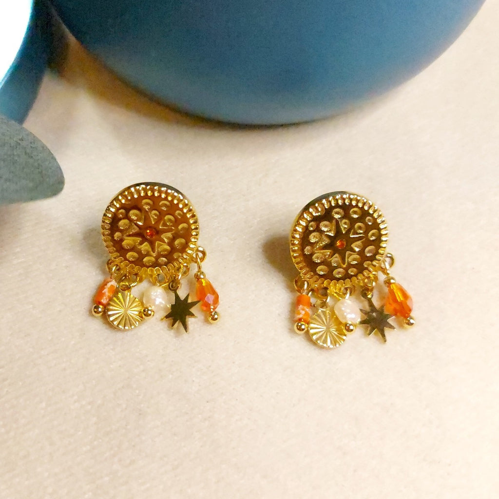 Boucles d'oreilles THELMA oranges