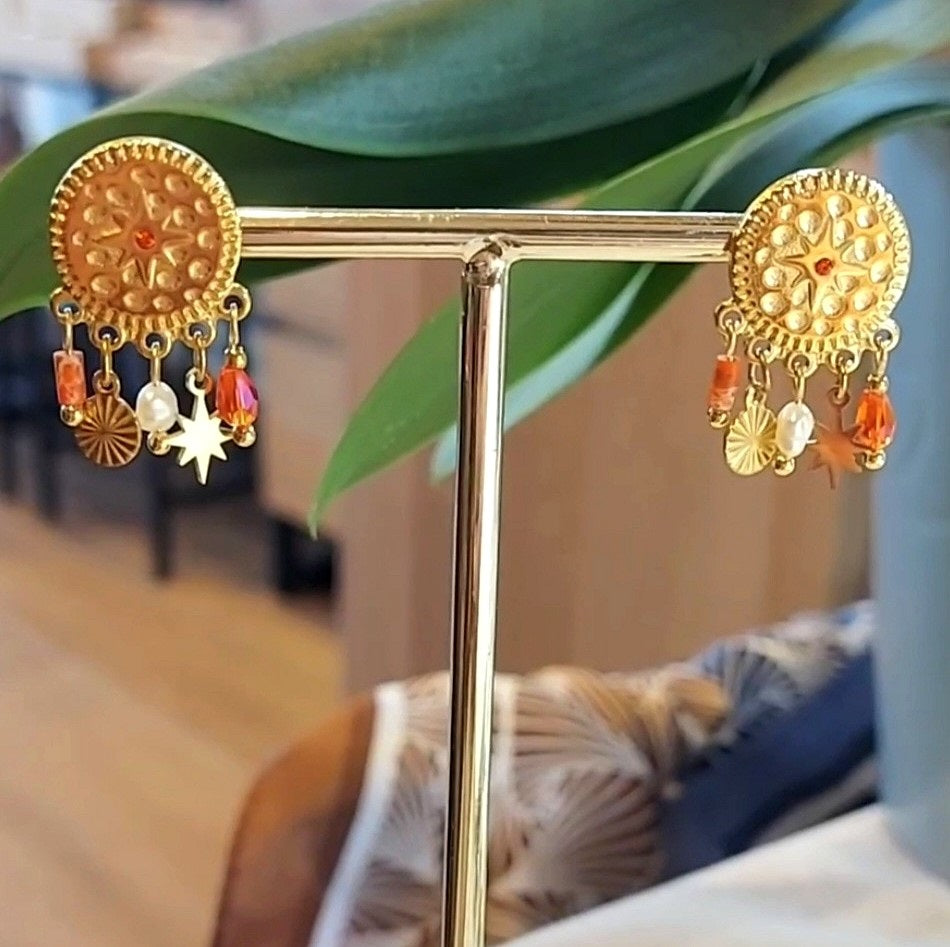 Boucles d'oreilles THELMA oranges